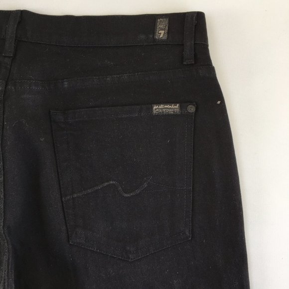 7 For All Mankind Relaxed Button Fly Black Jeans 36 - Picture 6 of 10